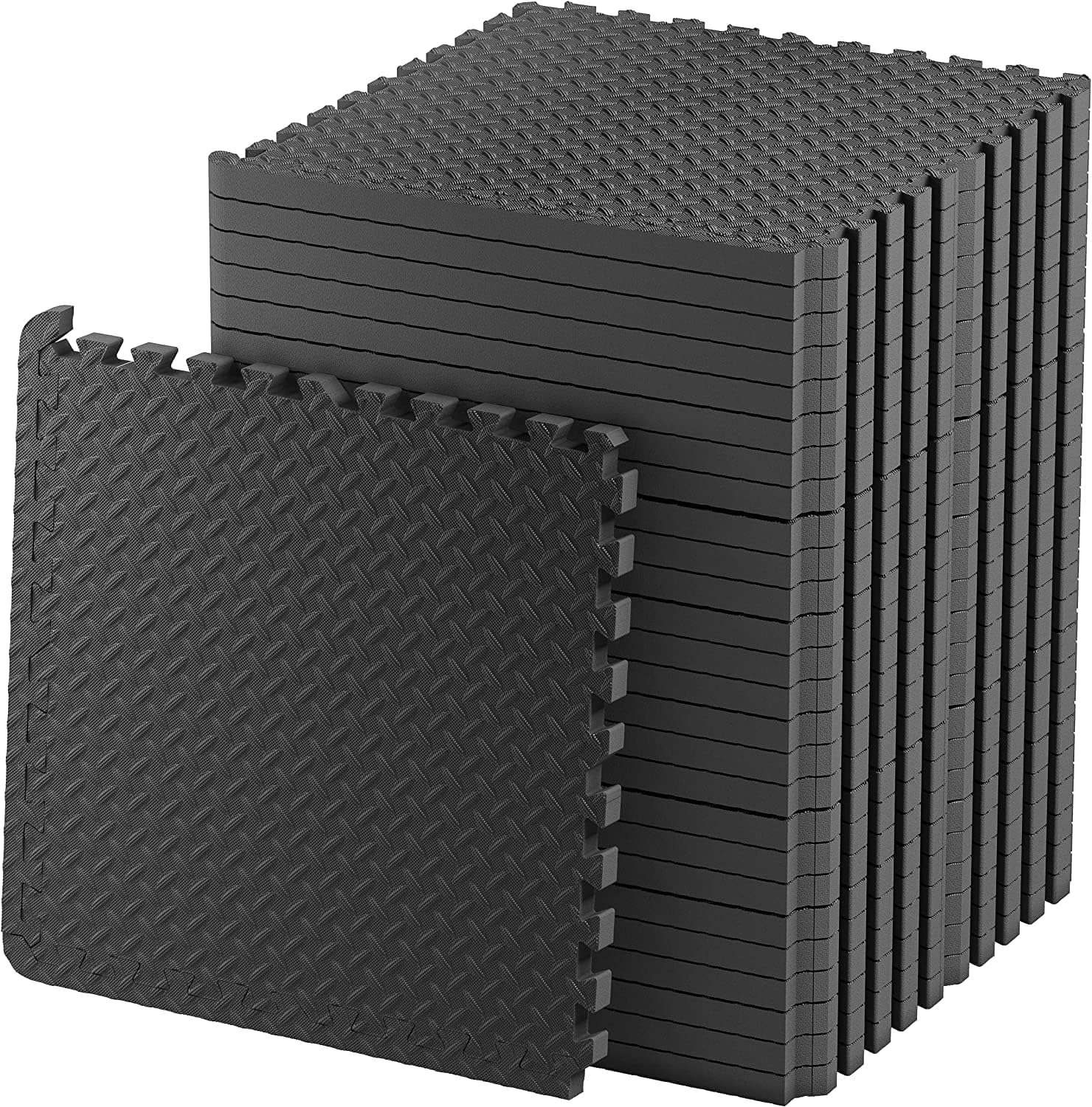 High Density EVA Foam Interlocking Puzzle Floor Mats – Shock Proof, Protective Gym & Home Workouts Tiles for Exercise (60×60 cm, 12 mm Thickness)