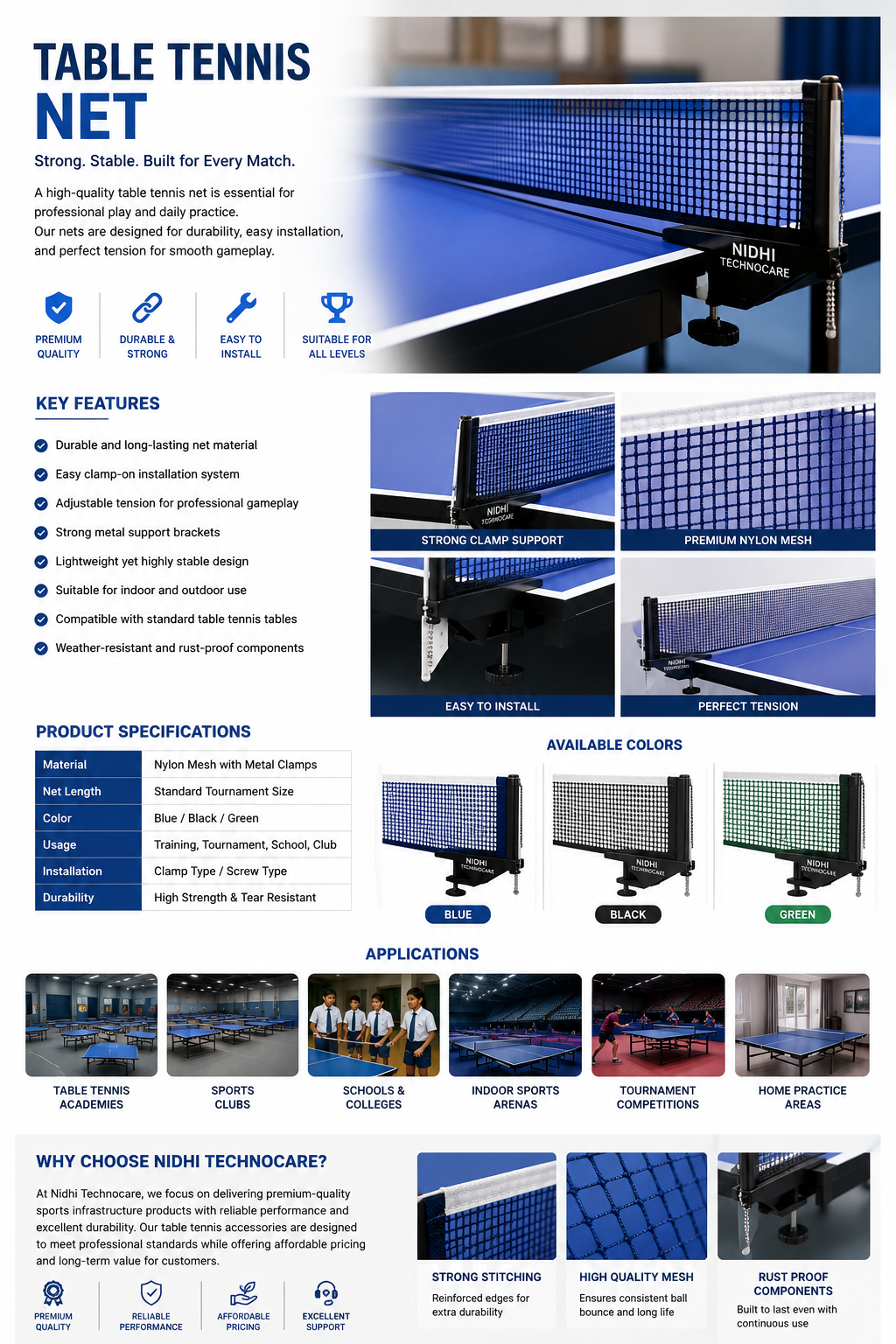 Table Tennis Net- nidhi technocare