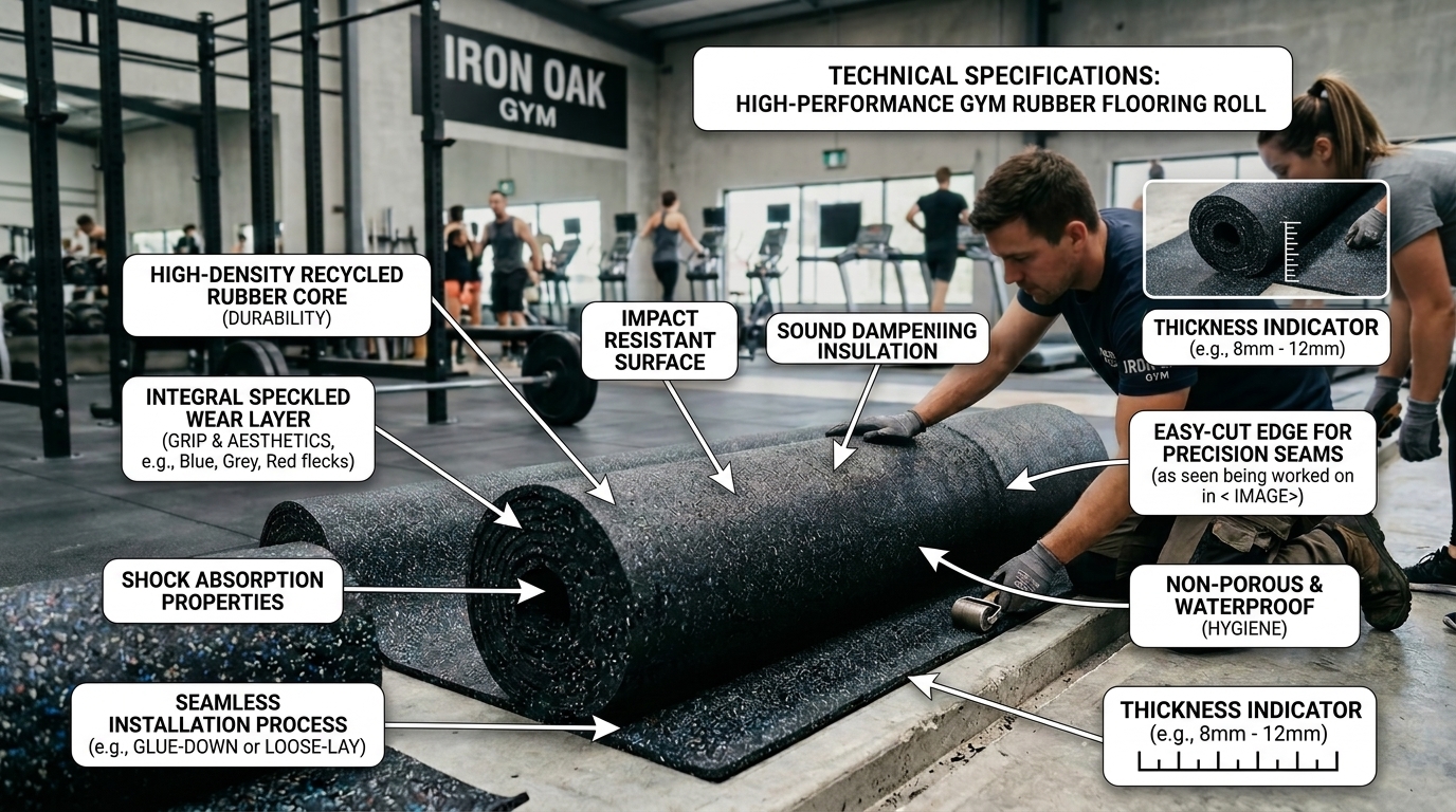 gym tile technical detail
